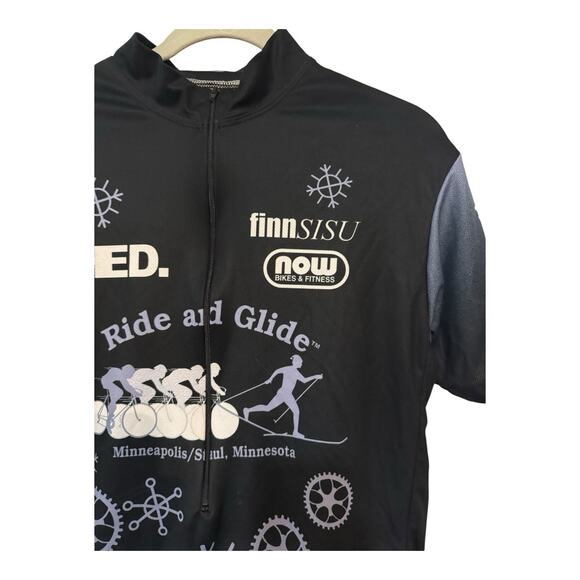 Hidden Bay Sports Cycling Jersey Women’s Size Large Black White Short Sleeve - Picture 2 of 11